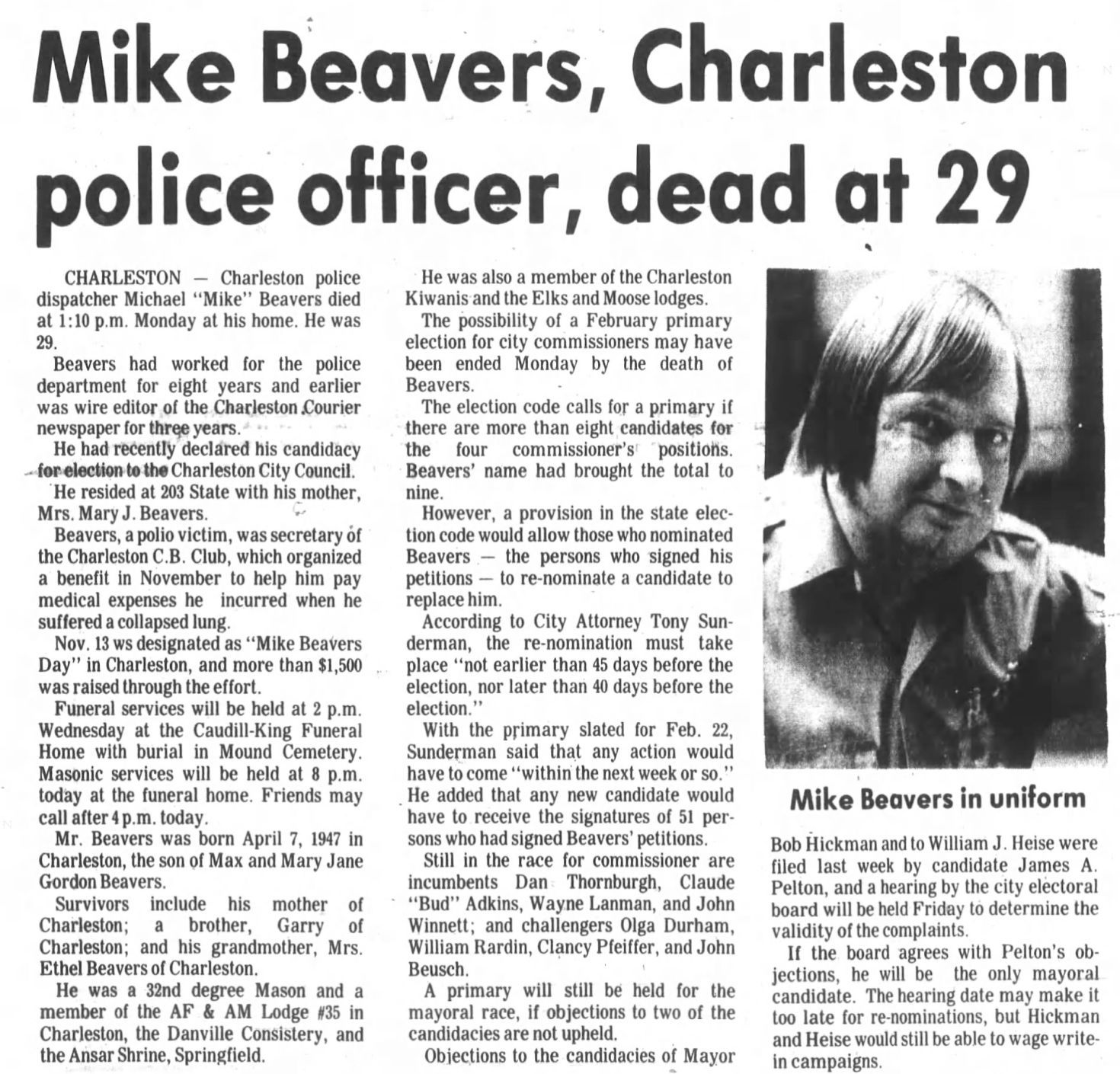 Mike Beavers, Charleston police officer, dead at 29